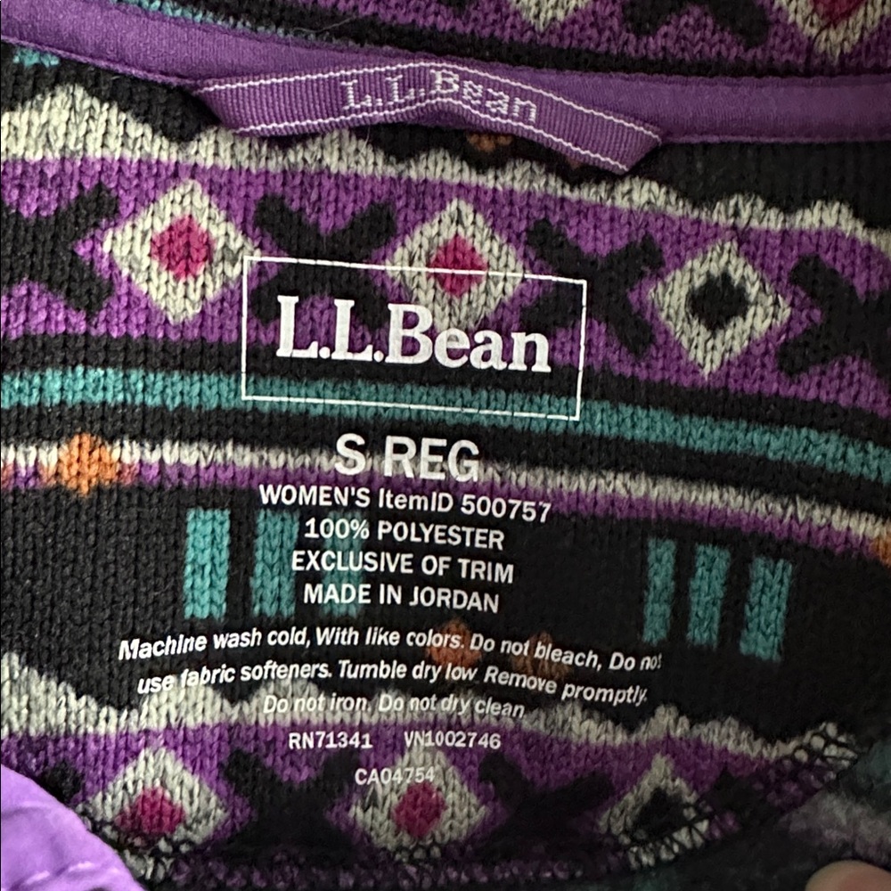 L.L. Bean - ladies fleece pullover size S small - multicolor - Picture 2 of 5